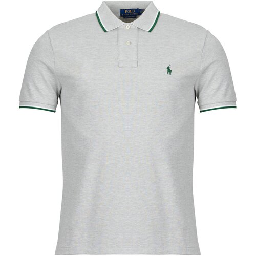 Polo Ralph Lauren POLO COUPE DROITE EN COTON BASIC MESH COL RAYE Siva Slike