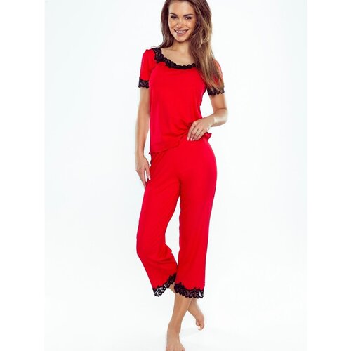 Eldar Pyjamas First Lady Aster kr/r S-XL red-black 033 Slike