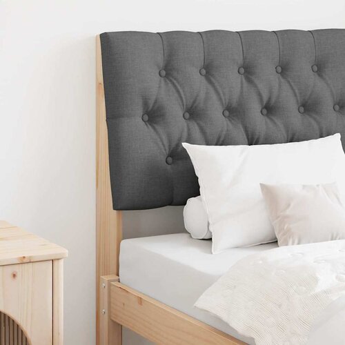 vidaXL Tapecirano vzglavje Temno siva 80 cm Masivno borovo les Cene