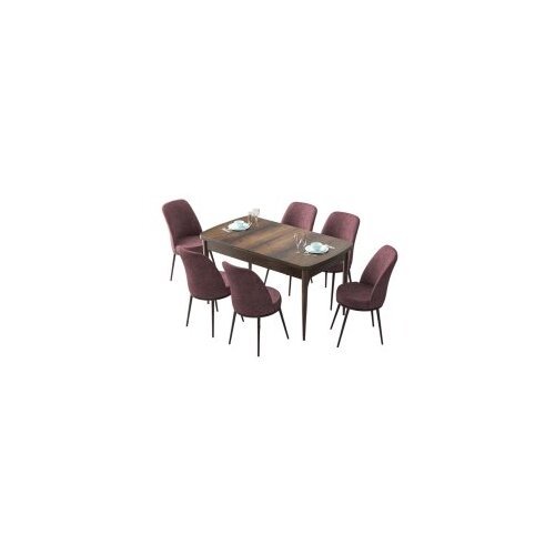 Hanah home Set Trpezarijski sto i 6 stolica Zen, Prljavo ružičasta Cijene