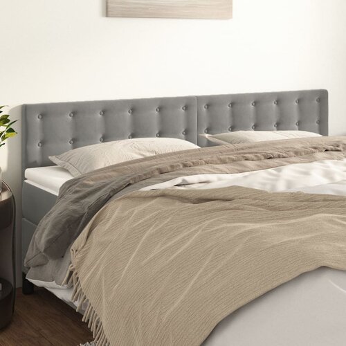 VidaXL Uzglavlje 2 kom svjetlosivi 100x5x78/88 cm bar&amp;scaron;unasti Slike
