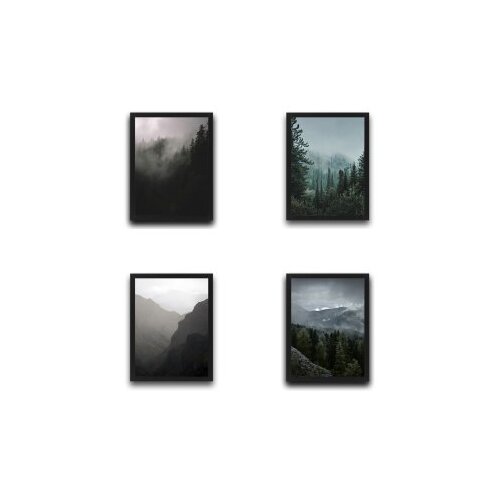 WALLXPERT dekorativna slika u okviru (4 komada) the forest set Slike