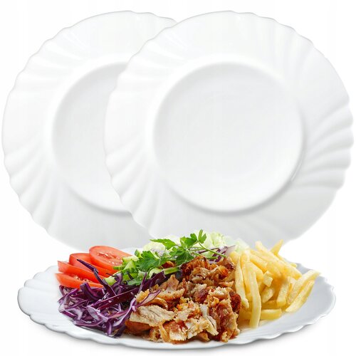 KADAX 3x krožniki za večerjo 25,5 cm, stekleni, okrogli, beli, veliki krožniki, (5000355341) Cene