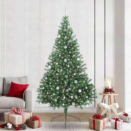 vidaXL Umjetna preddekorirana božićna jelka Zelena 240 cm PVC Cene