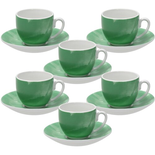 Tognana Set šoljica za kafu sa tacnama Colorplay, 6 komada, Zeleni Cene