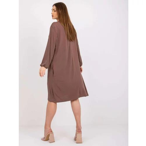 Fashion Hunters Rimini brown oversize midi dress *