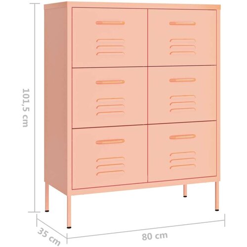 VidaXL Omarica s predali roza 80x35x101,5 cm jeklo Slike