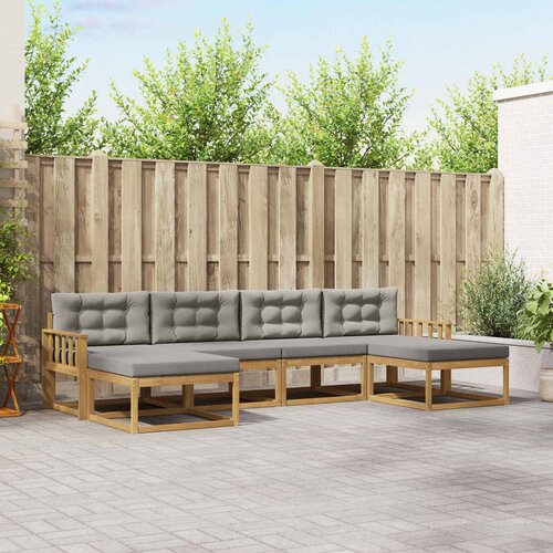  Set vanjskih sofa 6 kom. Bijela i svjetlosiva Smeđa 329 x 162,5 x 73 cm Slike