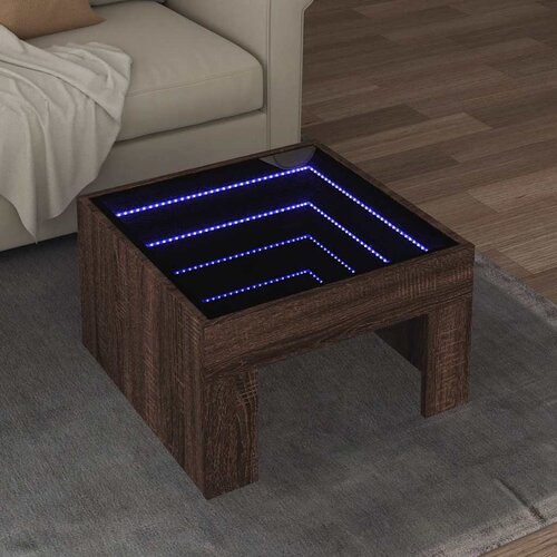  Stolić s beskonačnim LED svjetlima boja hrasta 50x50x30 cm Cijene