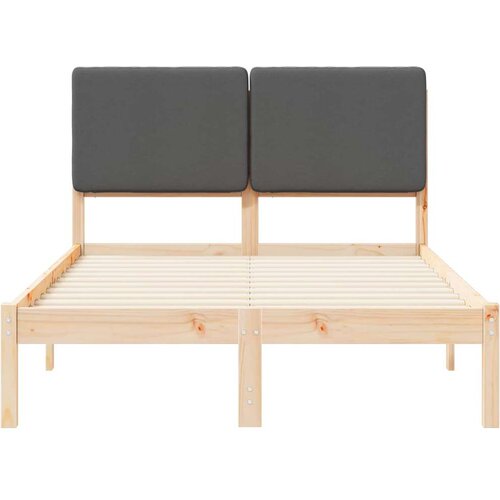 VidaXL krevetni okvir s tapiciranim uzglavljem tamno siva 120 x 190 cm Slike