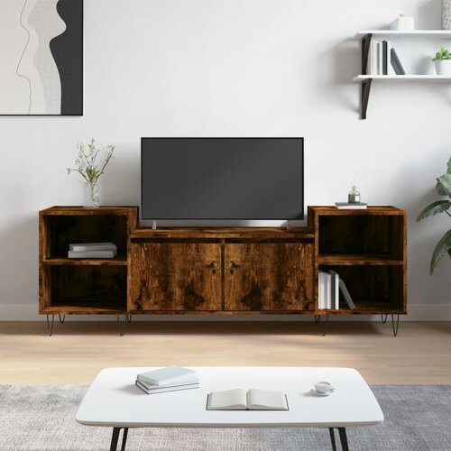 VidaXL TV omarica dimljen hrast 160x35x55 cm inženirski les Slike