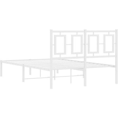 VidaXL Metalni okvir za krevet s uzglavljem bijeli 120 x 190 cm Slike