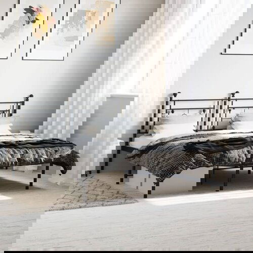 vidaXL Metalni okvir za krevet s uzglavljem crni 160x200 cm Cene