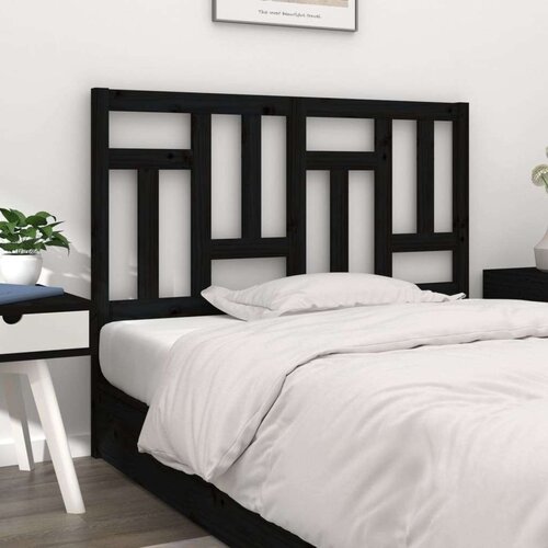  Uzglavlje za krevet crno 205 5 x 4 x 100 cm od masivne borovine Slike