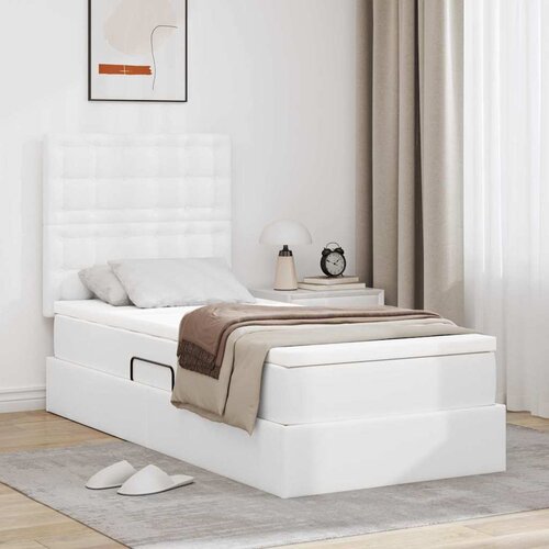  Krevet s od storage Čista bijela 90 x 200 cm Lažna koža Cijene