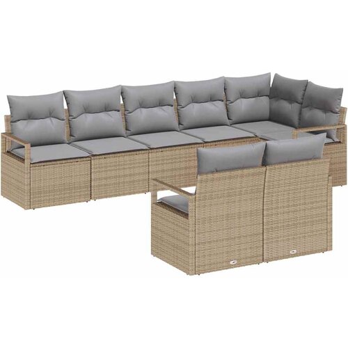  Set sofe 8 pcs Bež poliratan Slike