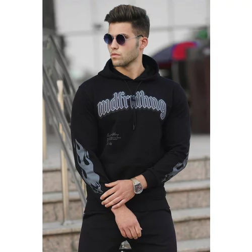 Madmext Black Printed Men's Sweatshirt 5312