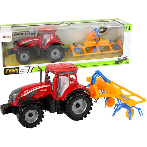  Rdeči traktor z grabljami na trenje Cene