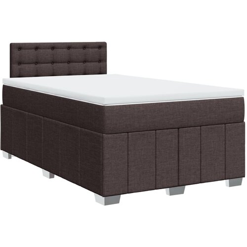 vidaXL Box spring postelja z vzmetnico temno rjava 120x190 cm blago, (21321535) Cene