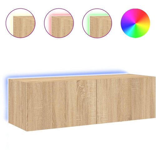 Maison Chic Stenska TV omarica - TV stojalo - Televizijska omarica z LED lučkami sonoma hrast 100x35x31 cm, (21702302) Cene