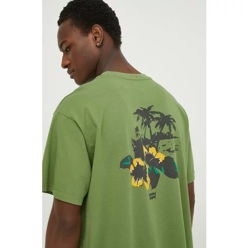 Levi's Bombažna kratka majica moški, zelena barva