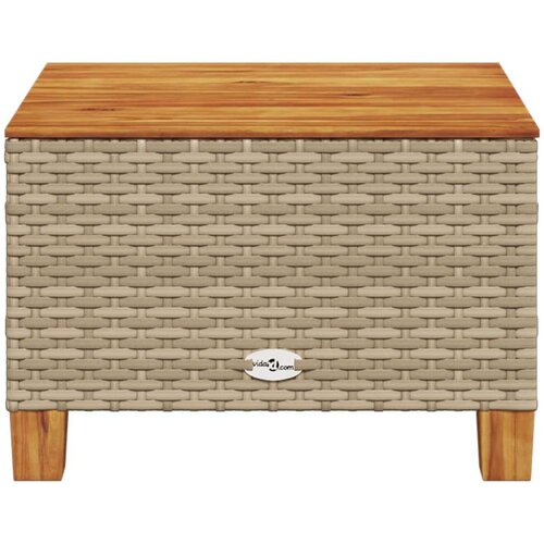 VidaXL Vrtni stol bež 55 x 55 x 36 cm od poliratana i bagremovog drva Slike