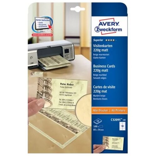 Avery Zweckform Vizitke 85 x 54 mm, 220 g/m&amp;sup2; Slike
