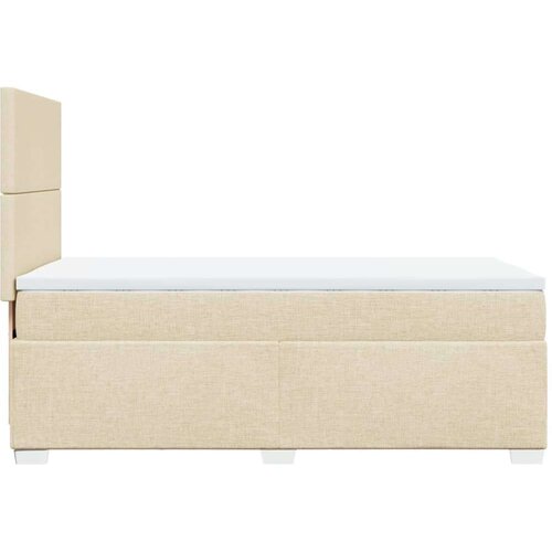 VidaXL Okvir kreveta s oprugama i madrac krem 80x200 cm od tkanine Slike