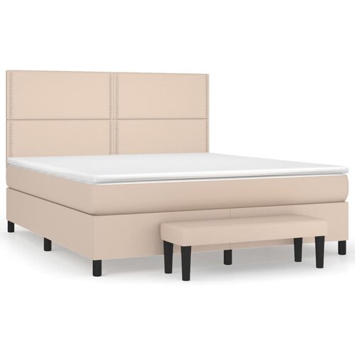 Maison Chic Box spring postelja - Vzmetna postelja z vzmetnico kapučino 180x200cm umetno usnje SL14780, (21884549) Cene