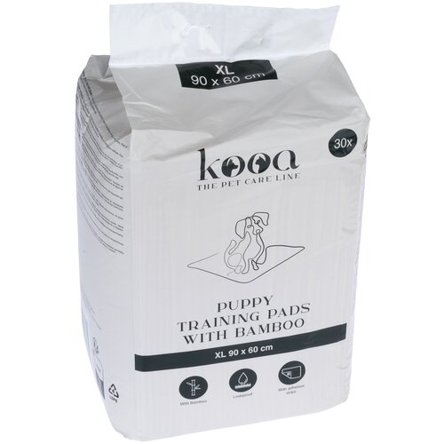 Kooa podloga za trening z bambusom za pasje mladiče - Velikost XL: D 90 x &amp;Scaron; 60 cm, 30 kosov Slike