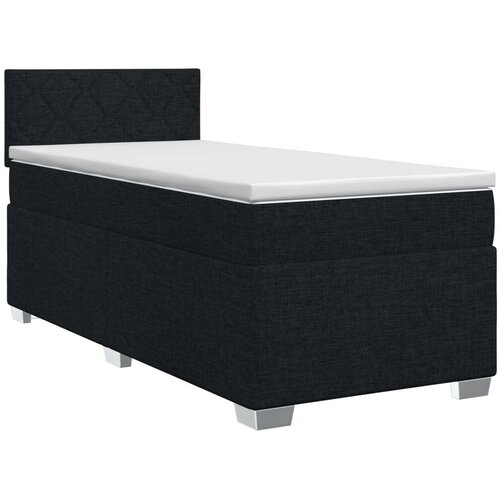 Boxspring krevet s madracem Crna 80 x 200 cm Tkanina - Crna 80 x 200 cm Dizajn s rombovima Slike