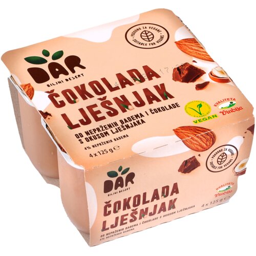 DAR biljni dezert čokolada lešnik 4x125g Cene