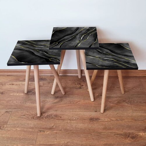 Hanah home Set 3 stočića 3Shp164 Black Cene