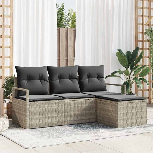  Set sofe 4 pcs Svjetlosiva poliratan Cene