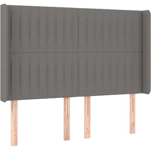  Uzglavlje tamnosivo 147 x 16 x 118/128 cm od tkanine Slike