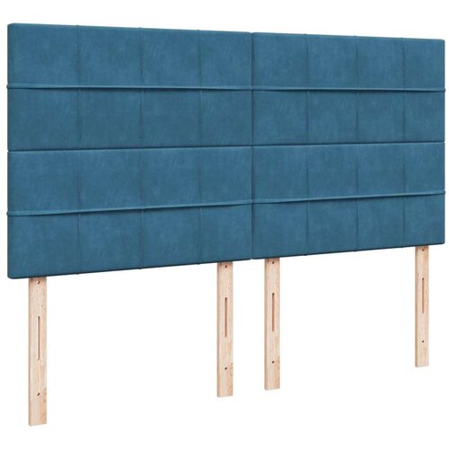 VidaXL Krevet s oprugama i madracem tamnoplavi 180x200 cm bar&amp;scaron;unasti Slike