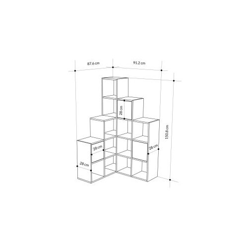 Hanah home Bookshelf Paleo, 150,8x150,8x28 cm, Boje hrasta Slike