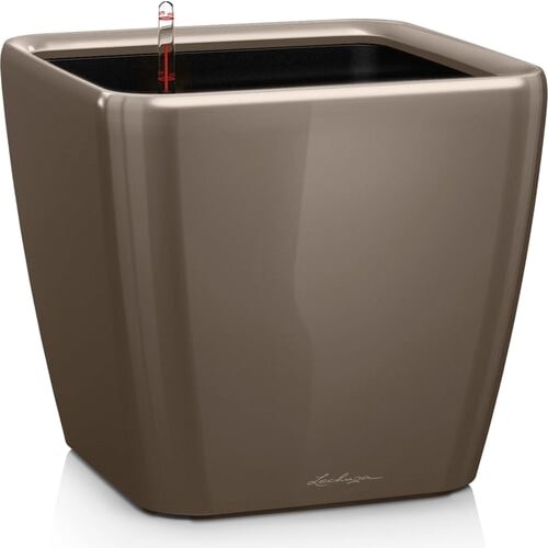LECHUZA Okrasni lonec Quadro Premium LS 50 - Svetlo rjava visoki sijaj Cene
