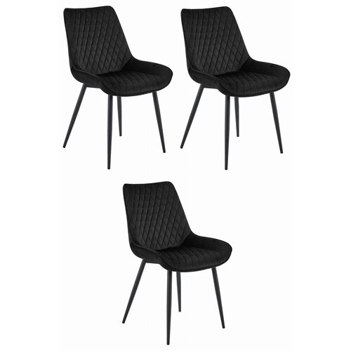 Brandless Stol VERDO - črn žamet / črne noge x 3, (22055161) Slike
