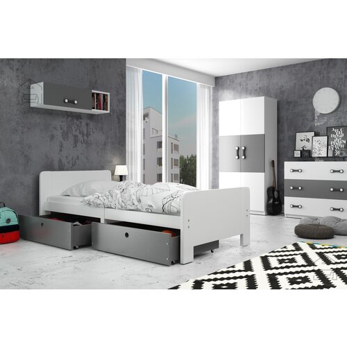 BMS Group Otro&amp;scaron;ka postelja Arek - 80x200 cm - bela/grafit Slike
