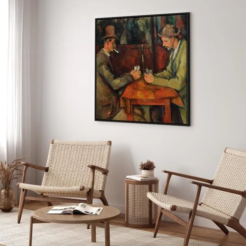 Slika - Paul C&amp;eacute;zanne &amp;ndash; The Card Players 60x60 U crnom drvenom okviru Slike