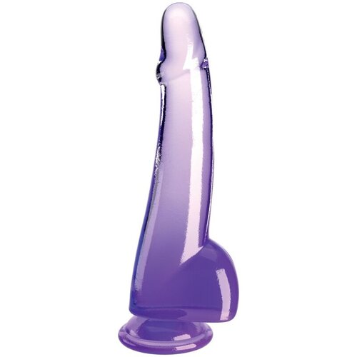 King Cock CLEAR - DILDO WITH TESTICLES 19 CM PURPLE Slike