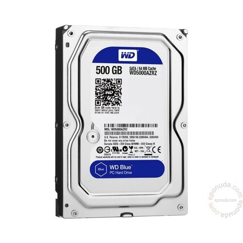 Western Digital 500GB 64MB 5.400rpm 5000AZRZ Blue hard disk Slike