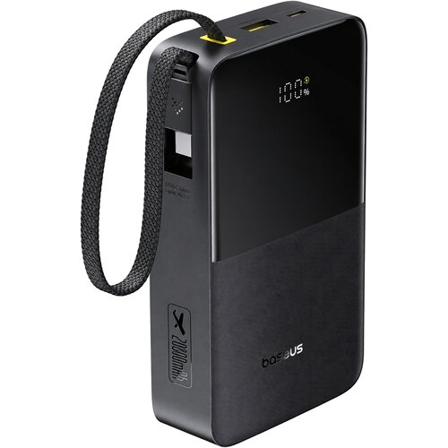 Baseus EnerFill FC51 Bipow 2 Pro prenosna baterija 20000mAh 22W z vgrajenim USB-C kablom črne barve Slike