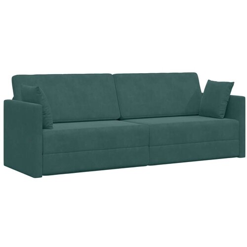 vidaXL Kauč na razvlačenje 2-u-1 Tamnozeleni 213x144x60 cm Cene
