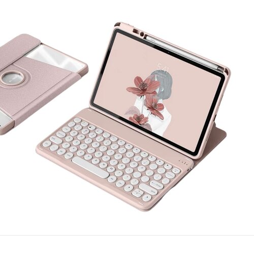 INF združljivo 360° vrtljivo bluetooth ohišje tipkovnice za ipad 10.9/11 inch/air 11 (2024) - roza, (5000080904) Cene