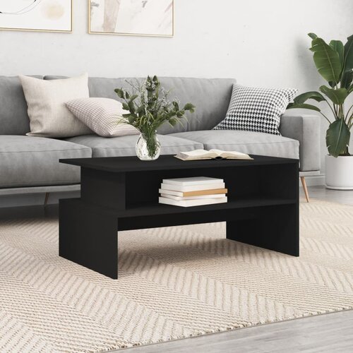 vidaXL Klubska mizica črna 90x55x42,5 cm inženirski les Cene