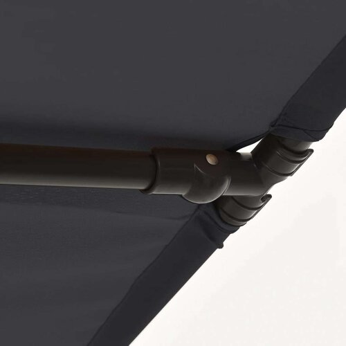  Vrtni suncobran s aluminijskom &amp;scaron;ipkom 2 x 1 5 m crni Slike