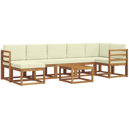  Set vanjskih sofa 8 kom. Prirodna i krem Slike