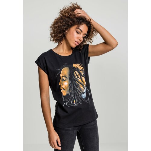 MT Ladies Women's T-shirt Bob Marley Lion Face black Slike